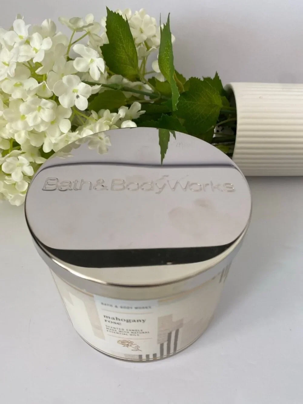 “Mahogany Rose” Bath & Body Works NEW 3 Wick Candle
